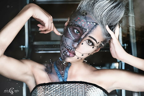 Алессио Коралло, бодиарт, лицо, женщины, модель, HD обои HD wallpaper