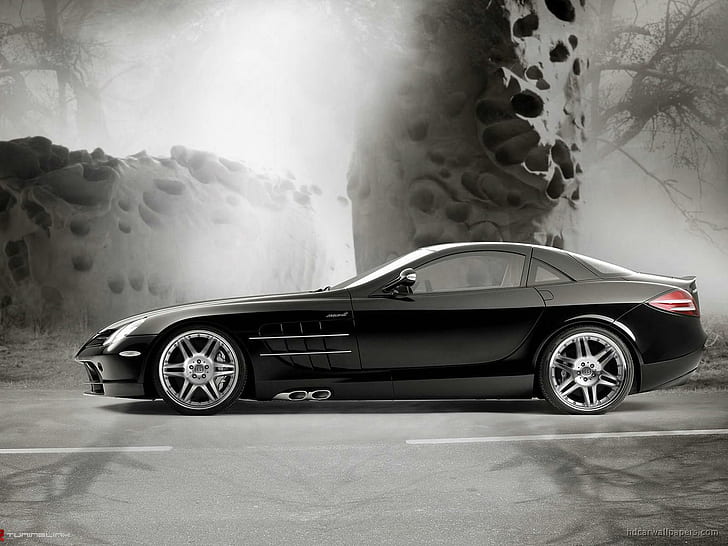 Brabus Mercedes Benz SLR Mclaren, black coupe, mercedes, benz, mclaren, brabus, mobil, mercedes benz, Wallpaper HD