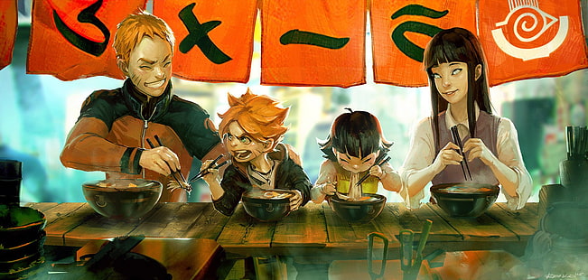 Naturo, Boruto und Hinata Tapete, Uzumaki Naruto, Uzumaki Boruto, Hyuuga Hinata, Naruto Shippuuden, Uzumaki Himawari, HD-Hintergrundbild HD wallpaper
