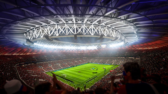 football, stade, 2018, Coupe du monde, FIFA 18, Fond d'écran HD HD wallpaper
