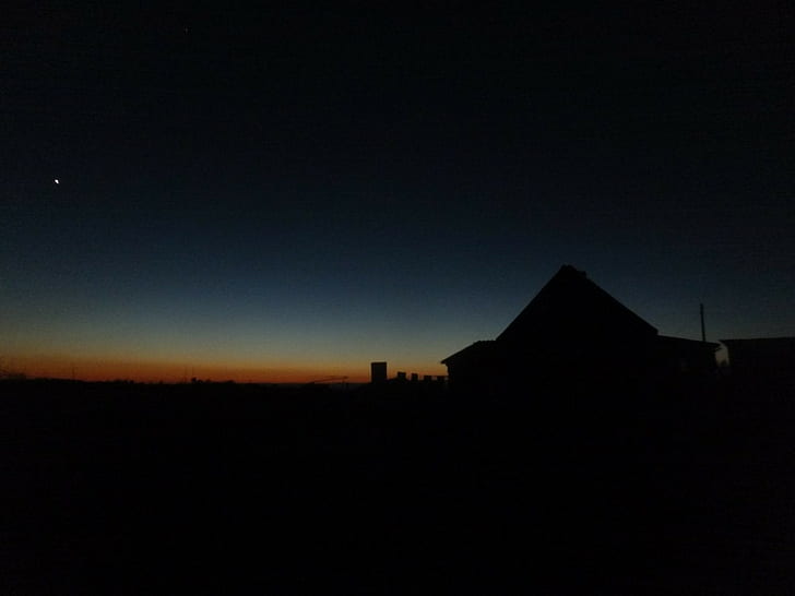 noite, céu, crepúsculo, silhueta, horizonte, HD papel de parede