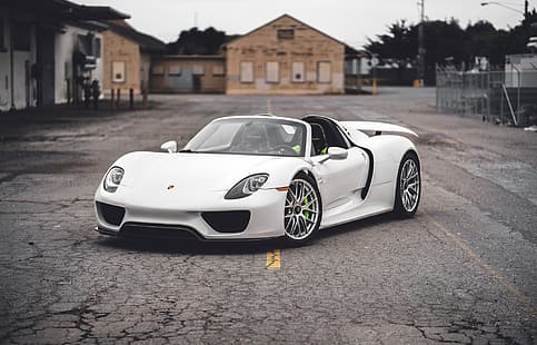 Porsche, Spyder, 918, bianco, VAG, Sfondo HD HD wallpaper