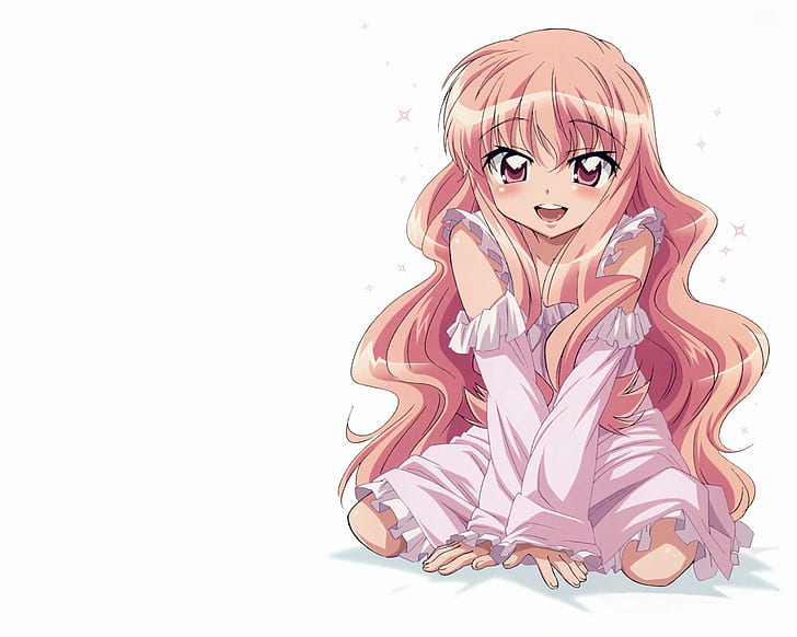tsukaimi, anime, episode, girl, pink hair, laughter, emotion, HD wallpaper