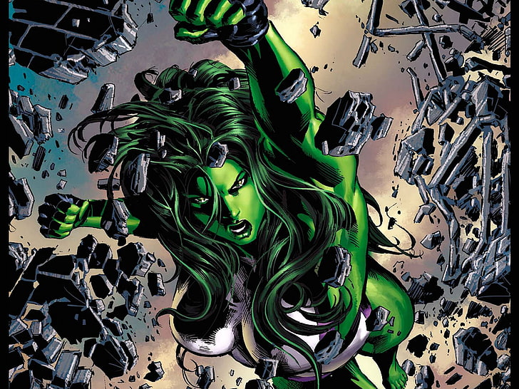comics, hulk, marvel, she, she-hulk, superhero, HD wallpaper