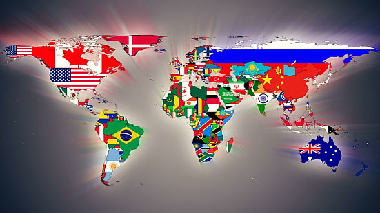 flags, life, countries, world map, map, HD wallpaper HD wallpaper