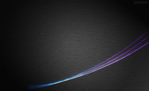 เส้นที่มีสีสันและพื้นหลังสีเทาวอลล์เปเปอร์สีม่วงและสีน้ำเงิน Aero สีสันสดใส, วอลล์เปเปอร์ HD HD wallpaper