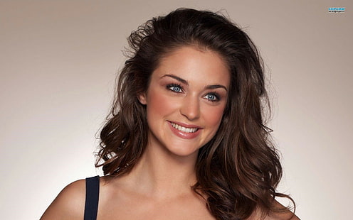 wanita, model, Lauren Budd, berambut cokelat, tersenyum, mata biru, Wallpaper HD HD wallpaper