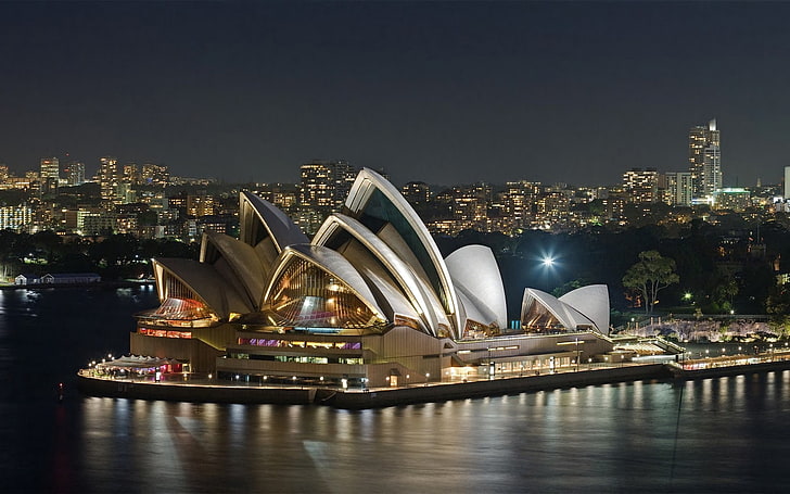 Australien, Sydney, Sydney Opera House, arkitektur, byggnad, vatten, modernt, HD tapet