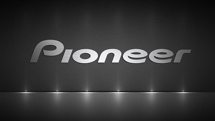 Pioneer logo, monocromatico, pioneer (logo), Sfondo HD