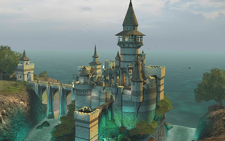Castle HD, fantasía, castillo, Fondo de pantalla HD