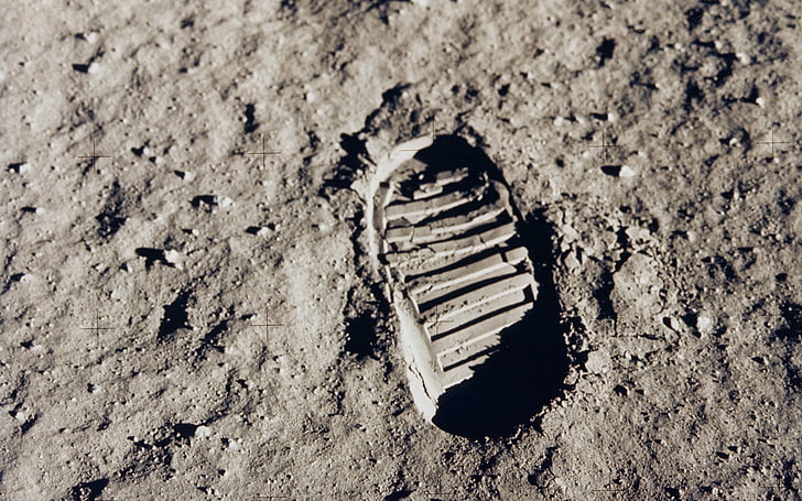 moon landing foot print, science, NASA, Moon, HD wallpaper
