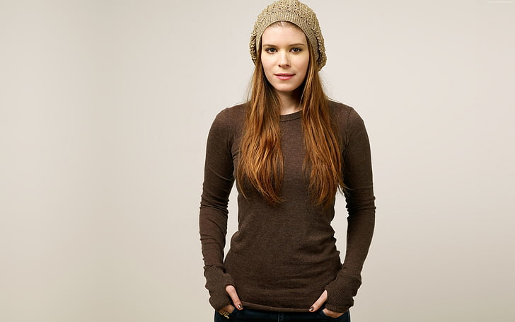 Schauspielerin, weißer Hintergrund, rote Haare, American Horror Story, Kate Mara, Shirt, HD-Hintergrundbild