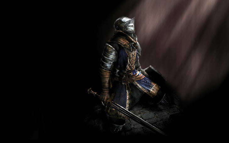 Black Medieval Knight HD, paladin illustration, fantasy, black, knight, medieval, HD wallpaper