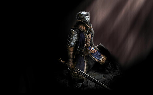 Черный средневековый рыцарь HD, иллюстрация паладина, фэнтези, черный, рыцарь, средневековый, HD обои HD wallpaper