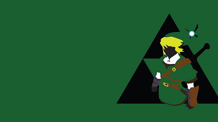 yellow-haired male anime character wallpaper, The Legend of Zelda, Triforce, Link, HD wallpaper