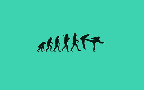 Ewolucja człowieka, malarstwo ewolucji człowieka, śmieszne, fotografia, tło, Tapety HD HD wallpaper