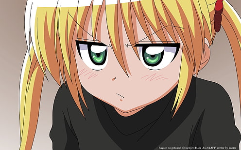 żółtowłosa kobieca ilustracja anime, hayate no gotoku, sanzenin nagi, dziewczyna, blondynka, przeszkadzanie, Tapety HD HD wallpaper