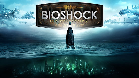 Bioshock koleksi wallpaer digital, Bioshock, Columbia (Bioshock), Bioshock 2, Bioshock Infinite, Andrew Ryan, Elizabeth (Bioshock), video game, Bioshock Infinite: Burial di Laut, air, mercusuar, Wallpaper HD HD wallpaper