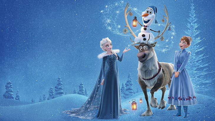 Disney Disney Frozen wallpaper, winter, forest, snow, trees, cartoon, the  evening, HD wallpaper | Wallpaperbetter