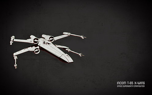 Ilustracja Star Wars X-Wing Fighter, Star Wars, X-wing, minimalizm, statek kosmiczny, Tapety HD HD wallpaper