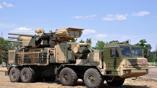 Pantsir-S1, SA-22, chart, artyleria, system SAM, Rosyjskie Siły Zbrojne, Rosja, Tapety HD HD wallpaper