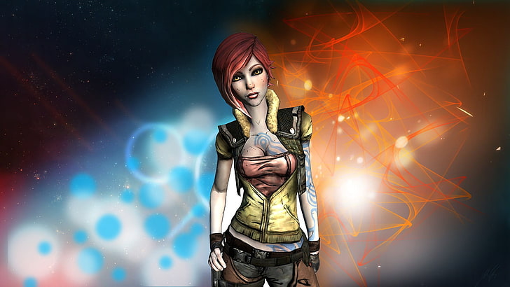 woman wearing brown and black jacket digital wallaper, Borderlands: The Pre-Sequel, Lilith, Lilith (Borderlands), HD wallpaper