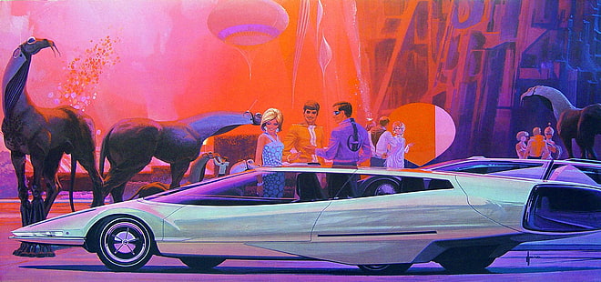 Syd Mead, konceptkonst, bil, HD tapet HD wallpaper