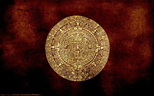 Artistico, Azteco, Astratto, Calendario, Oro, Sfondo HD HD wallpaper