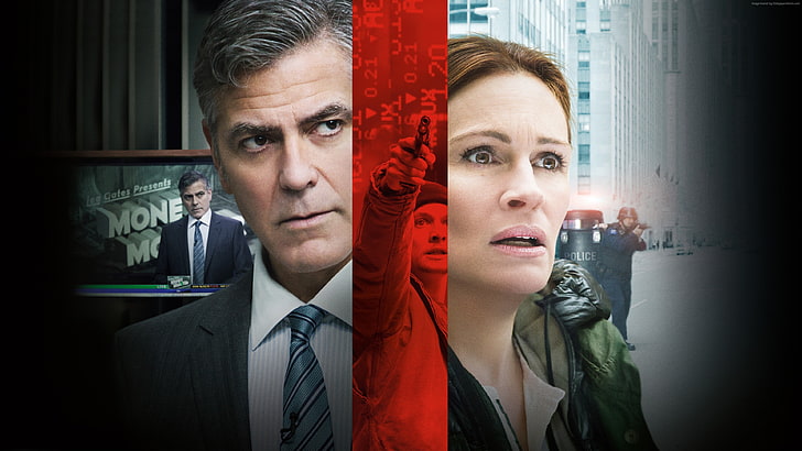 George Clooney, Best Movies, Jack OConnell, Julia Roberts, Money Monster, HD wallpaper