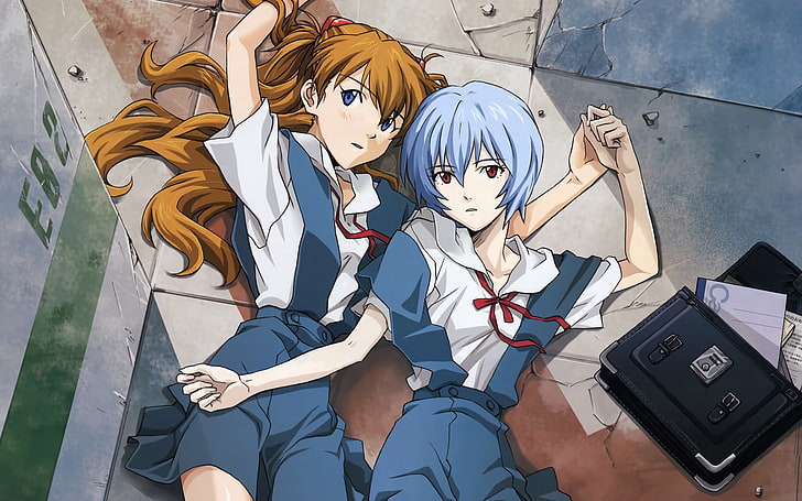 Two woman anime characters wallpaper, neon genesis evangelion, girls,  posture, HD wallpaper | Wallpaperbetter
