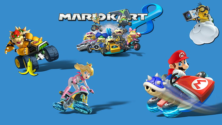 Mario Kart 8, video games, Toad (character), Mario Bros., Princess Peach, Nintendo, Mario Kart, HD wallpaper