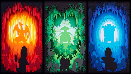  Pokémon, Charmander, Bulbasaur, Squirtle, starters, HD wallpaper HD wallpaper