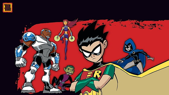 Teen Titans, Beast Boy, Cyborg (DC Comics), Raven (DC Comics), Robin (DC Comics), Starfire (DC Comics), HD tapet HD wallpaper