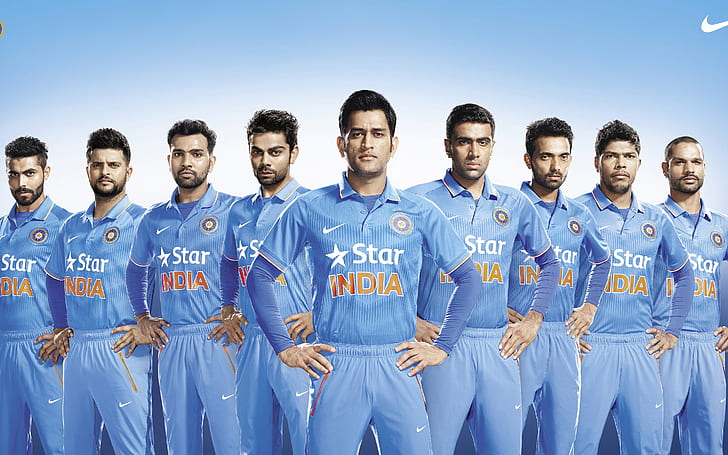Cricket Team India, cricket, squad, pose, nike, HD wallpaper