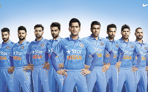 Команда по крикету Индия, крикет, отряд, поза, Найк, HD обои HD wallpaper