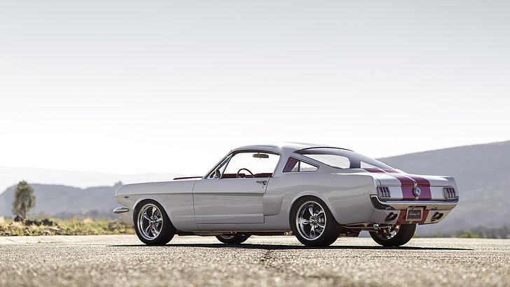 1966, cars, fastback, ford, modified, mustang, white, HD wallpaper