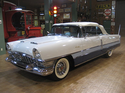 Packard, Packard Caribbean, Car, Luxury Car, Old Car, Vintage Car, White Car, HD тапет HD wallpaper