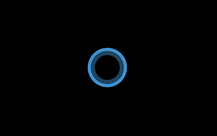 минимализм, простой, круг, синий, Кортана, HD обои