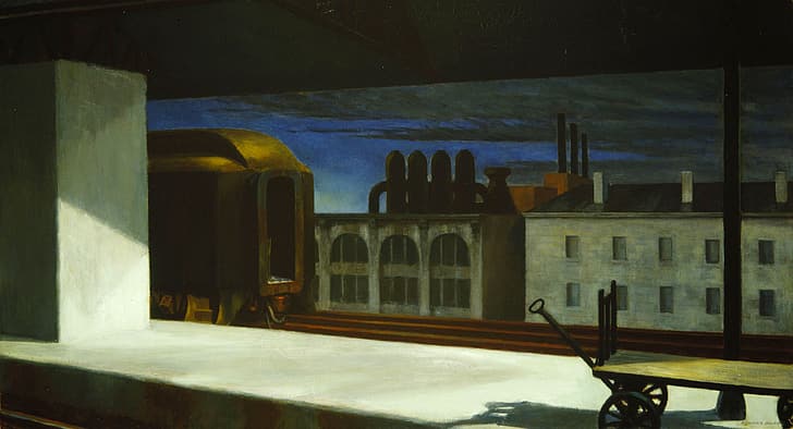 Edward Hopper, 1942, Amanecer en Pensilvania, Fondo de pantalla HD