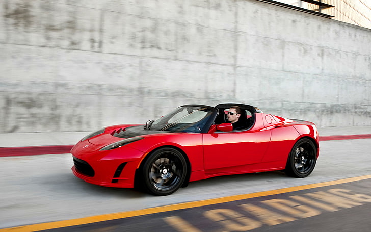 2011 Tesla Roadster 2.5, красно-черный кабриолет-купе, Автомобили, Tesla, темный рыцарь поднимается, обои, HD обои
