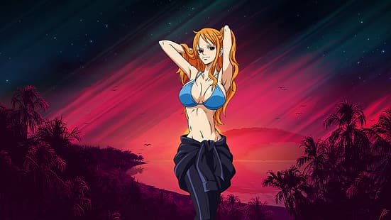 Anime-Mädchen, Nami, HD-Hintergrundbild HD wallpaper