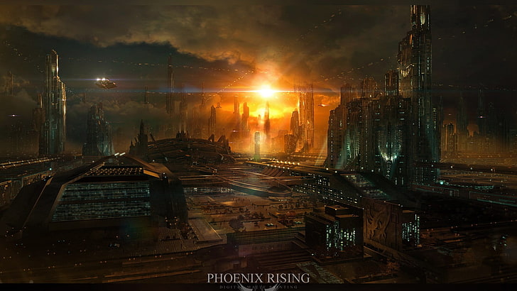 Phoenix Rising film fortfarande, rymd, HD tapet