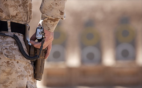 армия, военен, войник, пистолет, HD тапет HD wallpaper