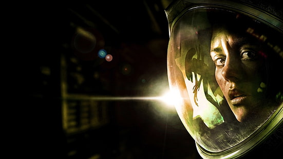 decoração de mesa de madeira em preto e marrom, astronauta, Alien: Isolation, videogame, Xenomorph, HD papel de parede HD wallpaper
