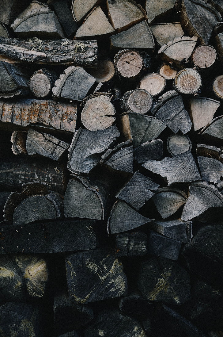 pile of firewood, firewood, timber, woodpile, HD wallpaper