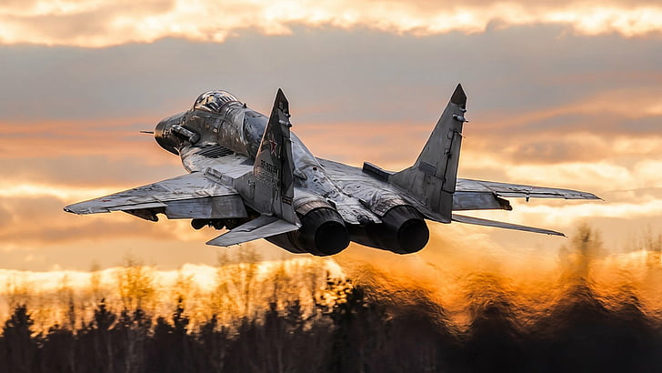 Myśliwce odrzutowe, Mikoyan MiG-29, Samoloty, Myśliwiec odrzutowy, Warplane, Tapety HD