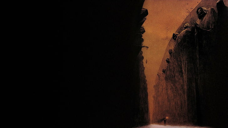 Zdzisław Beksiński, målning, mörk, läskig, fantasikonst, jätte, klassisk konst, konstverk, HD tapet