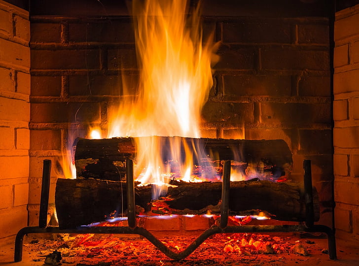 Фотография, огън, камина, пламък, HD тапет