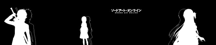 Ilustração de personagem de anime, Sword Art Online, Kirigaya Kazuto, Yuuki Asuna, Yui-MHCP001, tela tripla, HD papel de parede