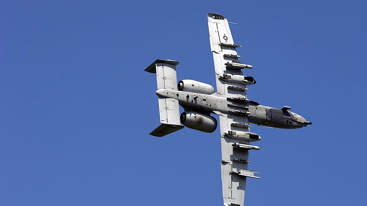 белый реактивный истребитель, военный самолет, самолет, самолеты, небо, Fairchild Republic A-10 Thunderbolt II, Fairchild A-10 Thunderbolt II, военные, самолеты, HD обои